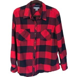 Natural Reflections Buffalo Plaid Button Front Shirt Women’s XL